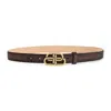 Balenciaga Light Espresso Brown Calf Leather Bb 25 Thin Belt In Brown