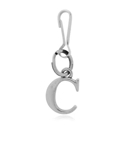 Balenciaga Letter-charm Keyring In Silver