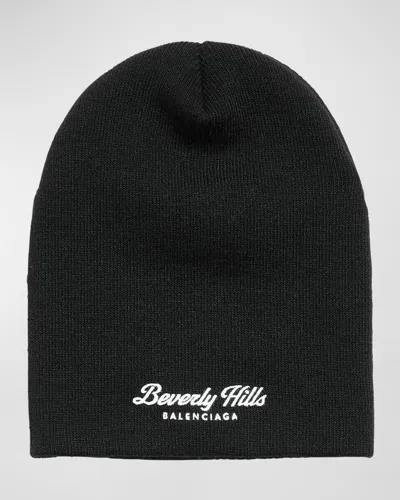 Balenciaga Beverly Hills Beanie In 1077 Black/white