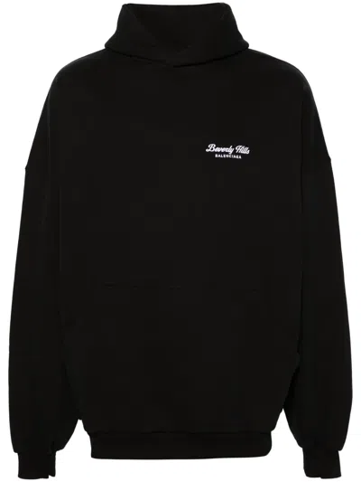 BALENCIAGA BEVERLY HILLS EMBROIDERED HOODIE