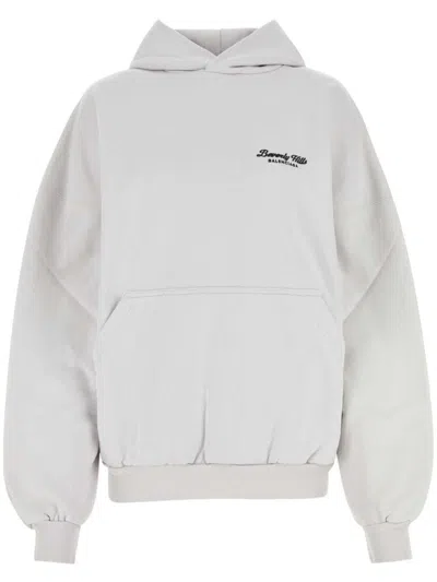 Balenciaga Beverly Hills Embroidered Hoodie In White