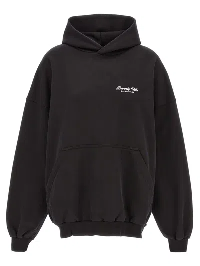 Balenciaga Beverly Hills Oversized Hoodie In Brown