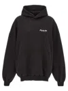 Balenciaga Beverly Hills Logo Hooded Sweatshirt In White/black