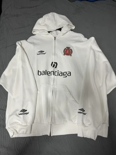 Pre-owned Balenciaga Beverly Hills Soccer Zip Up In White