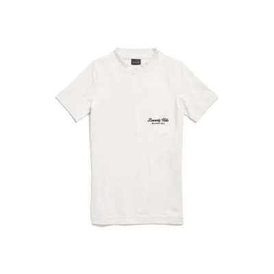Balenciaga Beverly Hills T-shirt With Rib Knit Crewneck In White