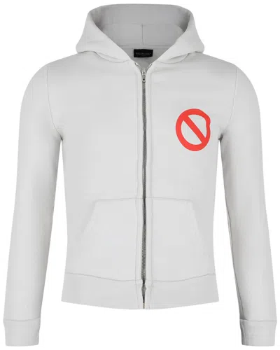 Balenciaga Bfrnd Zip-up Limited Edition Hoodie In White