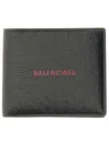 Balenciaga Men Bi-fold Leather Wallet In Black