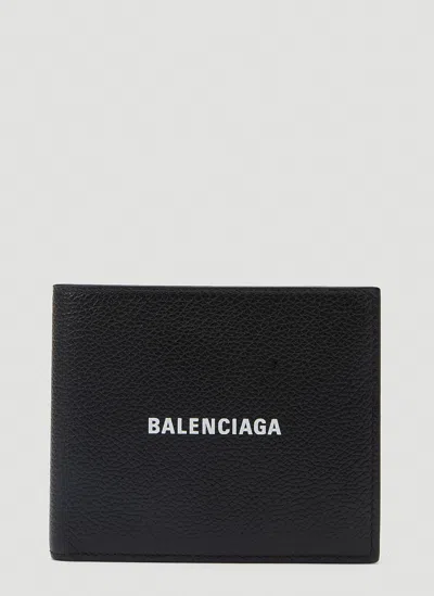 Balenciaga Logo Bi-fold Wallet In Black