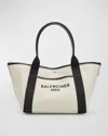 Balenciaga Blackwhite Biarritz S Shopping Bag In Natural/black