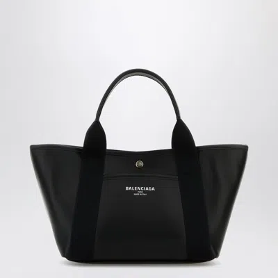 Balenciaga Biarritz Shopping Bag In Black Leather