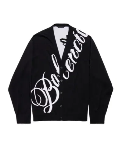 Balenciaga Big B Loose Cardigan In Black