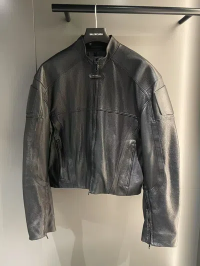 Balenciaga Biker Jacket In Black