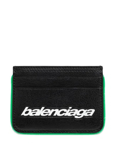 Balenciaga Biker Leather Cardholder In Black