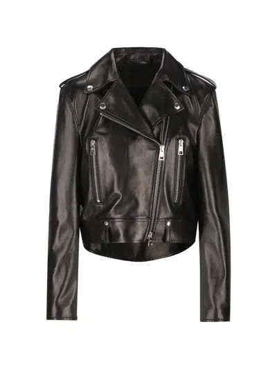Balenciaga Cropped Jacket Long Sleeves Notched Lapels In Black