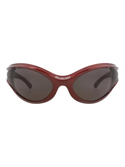 Balenciaga Bio Injection Shield/wrap Unisex Mini Sunglasses In Brown