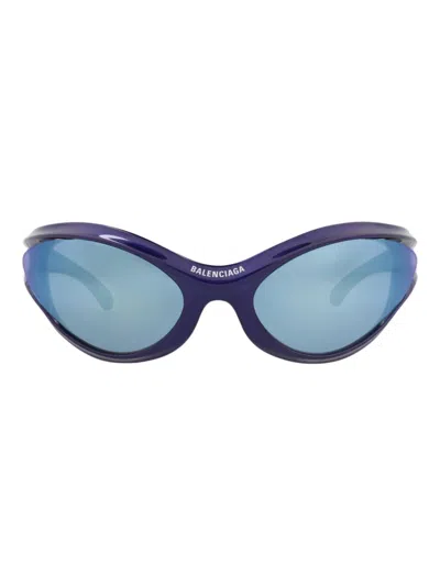 Balenciaga 77mm Oversized Geometric Sunglasses In Blue Blue Blue
