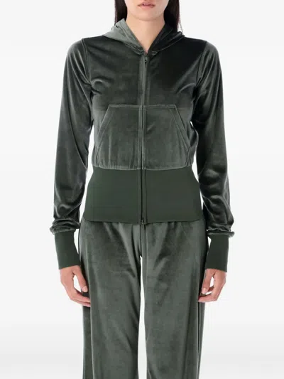 Balenciaga Compact Hooded Sweatshirt And Pocket In Green