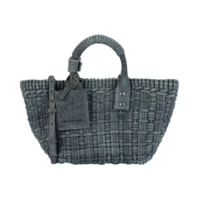 Pre-owned Balenciaga Bistro Xs Strap Basket Tote Bag 'blue Denim/black' | Women's Size Onesize
