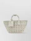 Balenciaga Bistro Xs Woven Tote In Cream