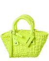 Balenciaga Bistro Xxs Tweed Basket Tote In Yellow