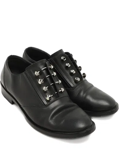 Pre-owned Balenciaga Studded Leather Oxfords In Black