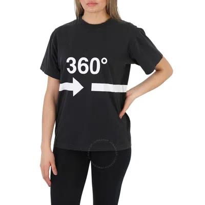 Balenciaga Black 360 Degree Arrow Print Cotton T-shirt In White/black