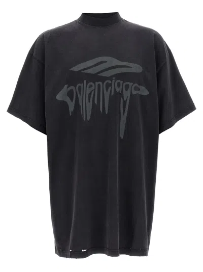 BALENCIAGA BLACK 3B LIQUEFIED T-SHIRT
