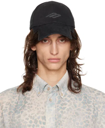 Balenciaga Black 3b Stencil Cap In 1000 Black