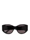 Balenciaga Black Acetate Nano Round Sunglasses In Brown