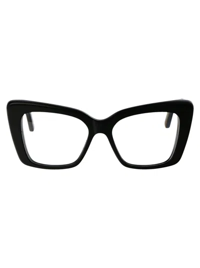 Balenciaga Black Acetate Optical Glasses In White