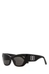Balenciaga Occhiali Da Sole Signature Butterfly In Acetato Nero Donna In Black