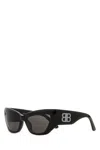 Balenciaga Occhiali Da Sole Signature Butterfly In Acetato Nero Donna In Black