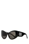 Balenciaga Black Acetate Sunglasses In Black
