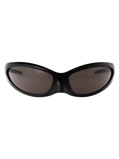 Balenciaga Black Acetate Sunglasses In Brown