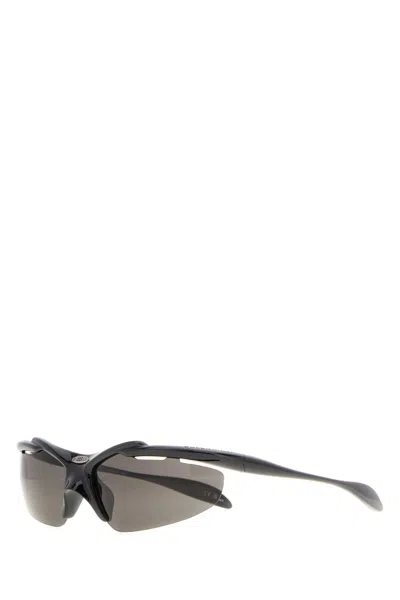 Balenciaga Black Acetate Sunglasses In Gray