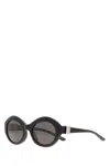 Balenciaga Oval Frame Sunglasses Dark Lenses In Black