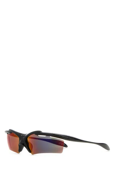 Balenciaga Black Acetate Turbo Rectangle Sunglasses In Multi