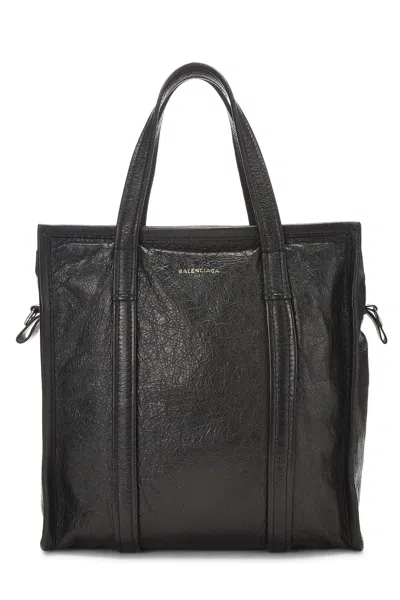 Pre-owned Balenciaga Black Agneau Bazar Shopper Small