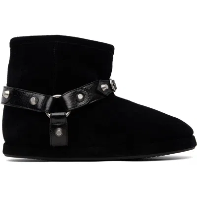 Balenciaga Black Alaska Soft Boots In 1081 Black/silver