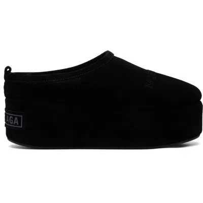 Balenciaga Black Alaska Soft Platform Loafers In 1000 Black