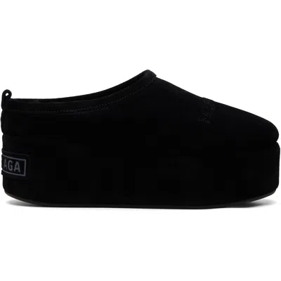Balenciaga Black Alaska Soft Platform Loafers In 1000 Black