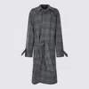 Balenciaga Black And Grey Wool Raglan Coat