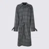 Balenciaga Vintage Checked Wool One Layer Raglan Coat Clothing In Gray