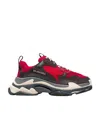 Balenciaga Black And Red Triple S Sneakers In Black