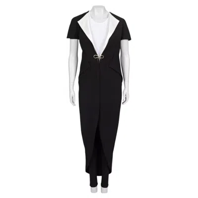 Pre-owned Balenciaga Black & White Cardigan With Pockets - Size 36/s