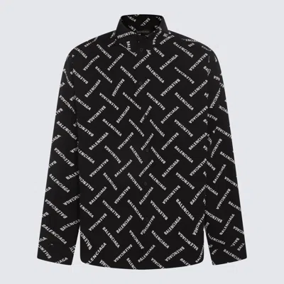 Balenciaga All-over Logo Shirt In Black | ModeSens Balenciaga All-over Logo Shirt In Black | ModeSens