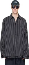 Balenciaga Oversized Striped Poplin Shirt For Men In 1070