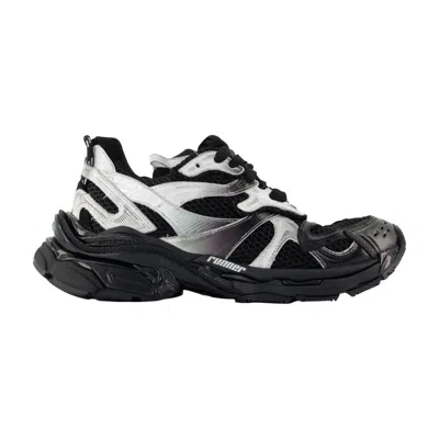 Balenciaga Black And White Runner 2 Polyurethane Sneakers In Multi