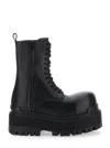 Balenciaga Black Ankle Boots With Logo Plaque On The Front And Side Zips In Leather Man In Multicolor