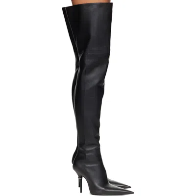 Balenciaga Black Avenue After Tall Boots In 1081 Black/silver